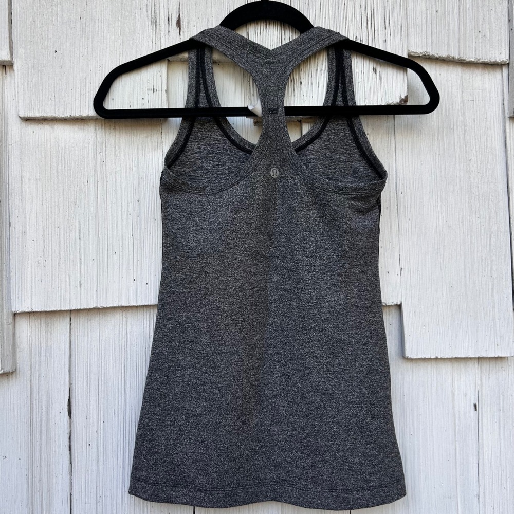 Lululemon Athletica Grey Speckled Racerback Tank Top Women's Size 4 - Picture 7 of 8
